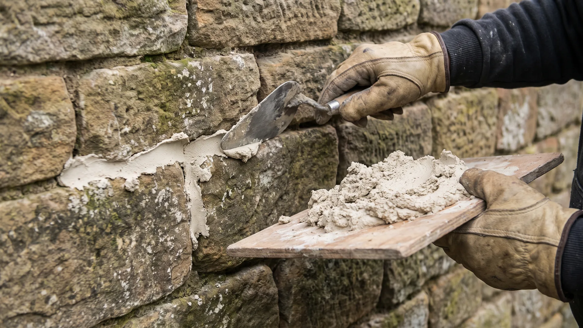 Lime, because an old wall has to breathe